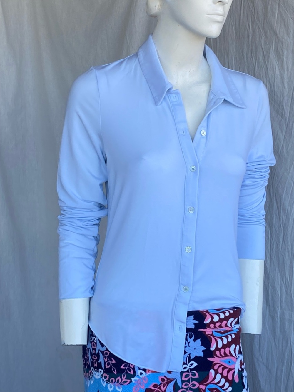 Wilfred Aritzia Dusty Blue Button Front Blouse M